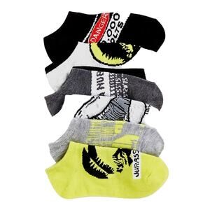 Jurassic World Boys’ No Show Socks, 6-Pack Large - Shoe Size: 3-9 Dinosaur
